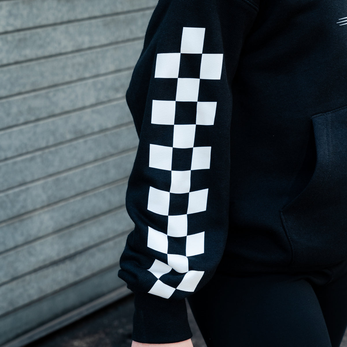 PrettyFastCo Kids Chain Heart Hoodie In Black
