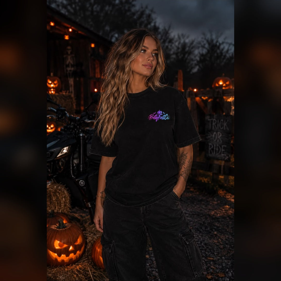 Pretty Fast Co Halloween Limited Edition Tee With Multicoloured Logo