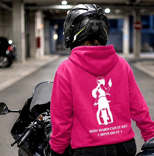 PrettyFastCo How Hard Can It Be Hoodie In Pink