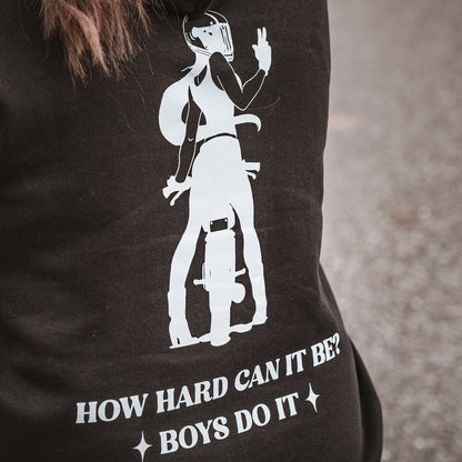 PrettyFastCo How Hard Can It Be Hoodie In Black