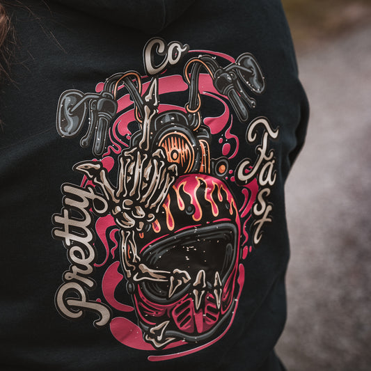 PrettyFastCo Pretty To The Bone Hoodie In Navy