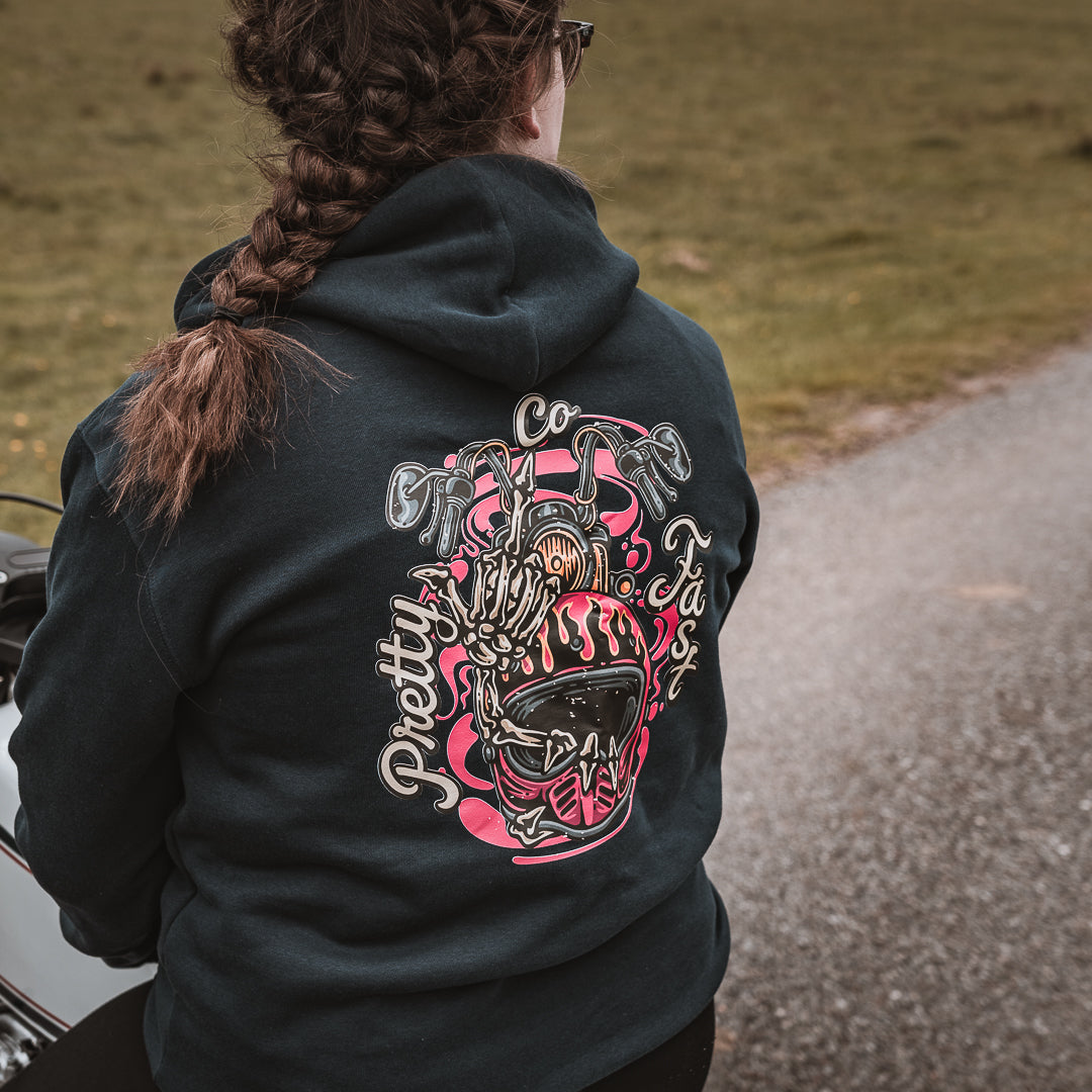 PrettyFastCo Pretty To The Bone Hoodie In Navy