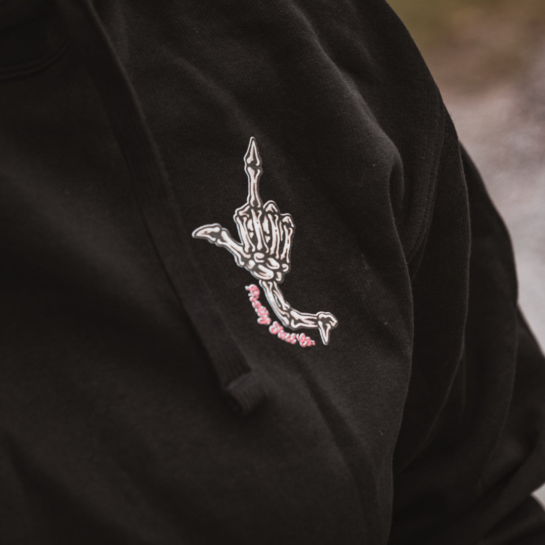 PrettyFastCo Pretty to the Bone Hoodie In Black