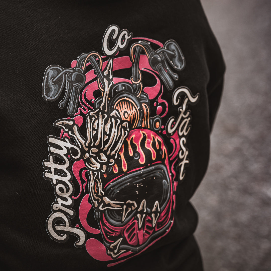 PrettyFastCo Pretty to the Bone Hoodie In Black