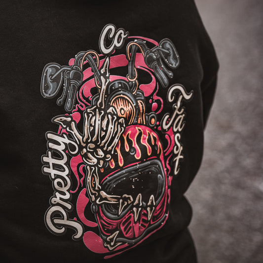 PrettyFastCo Pretty to the Bone Hoodie In Black