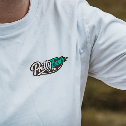 PrettyFastCo Sunset Rider L/S T-shirt In White