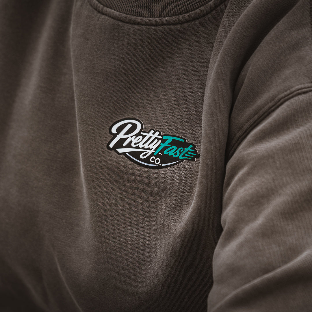 PrettyFastCo Sunset Rider Sweatshirt In Faded Grey