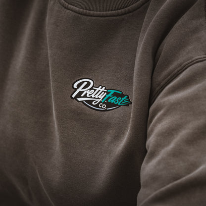 PrettyFastCo Sunset Rider Sweatshirt In Faded Grey