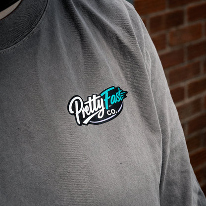 PrettyFastCo Sunset Rider L/S T-shirt In Faded Grey