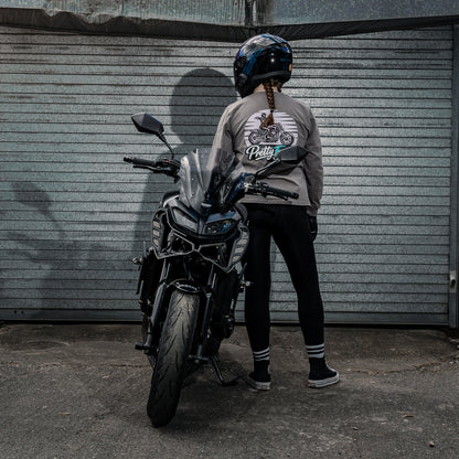 PrettyFastCo Sunset Rider L/S T-shirt In Faded Grey