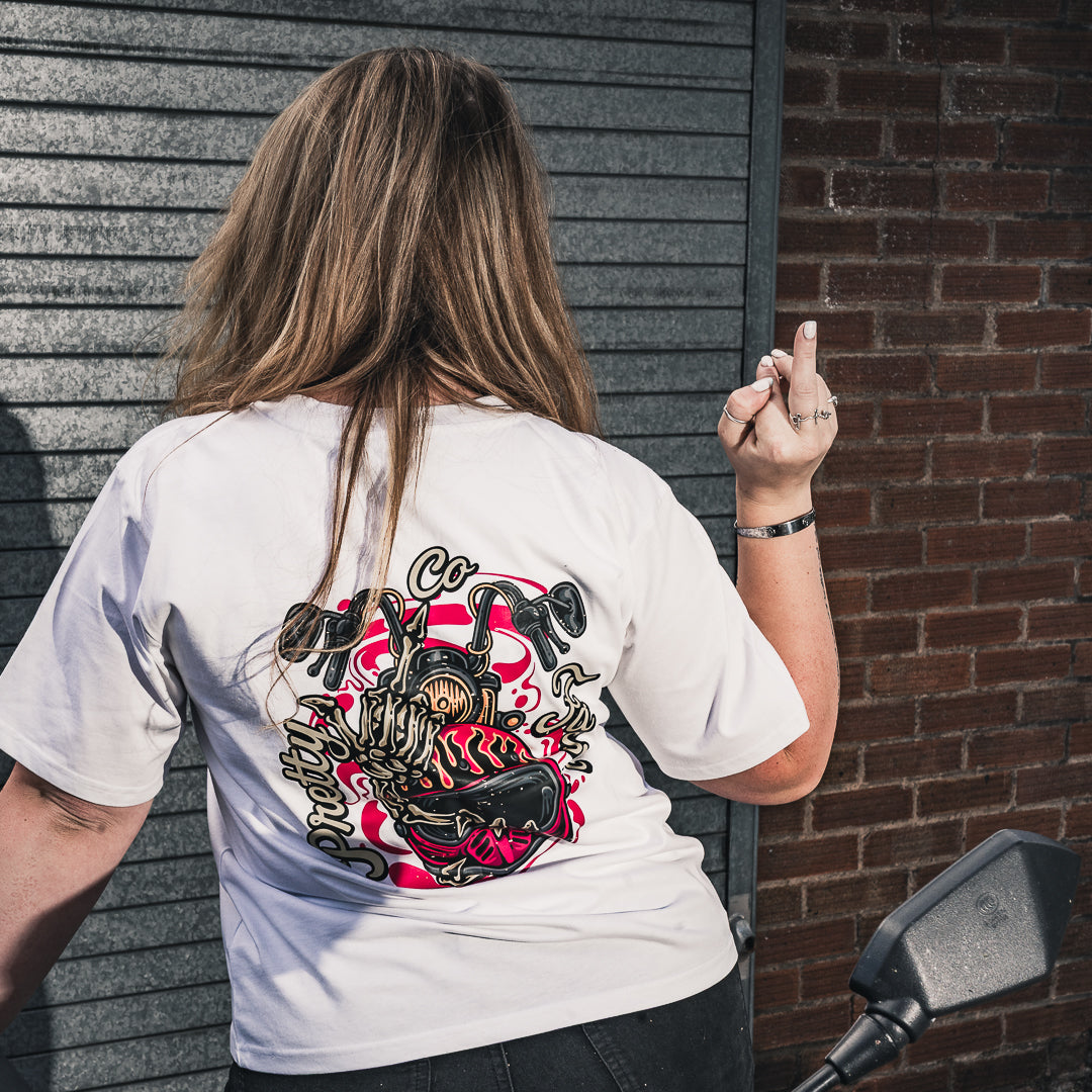 PrettyFastCo Pretty to the Bone S/S Tee In White