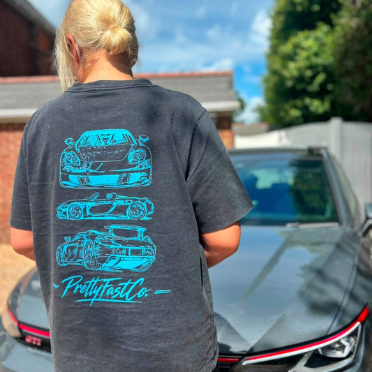 PrettyFastCo Blue Velocity Heavy Stonewash S/S Tee