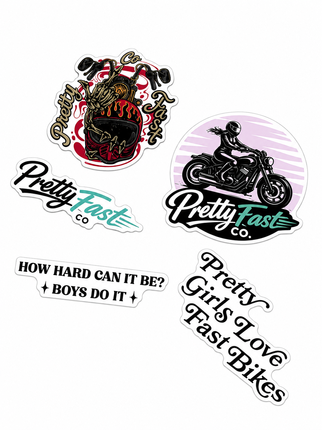 PrettyFastCo Sticker Pack of 5