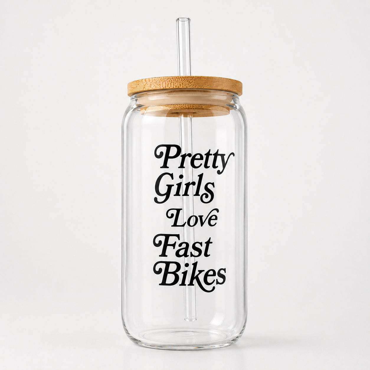 Pretty Girls Love Fast Bikes - Glass Tumbler