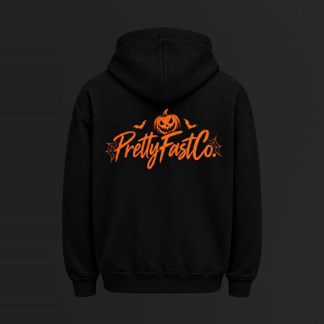 Pretty Fast Co Limited Edition Halloween Hoodie With Orange Logo