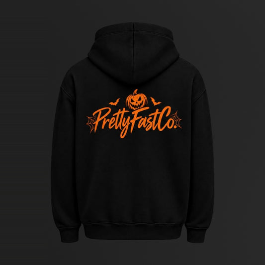 Pretty Fast Co Limited Edition Halloween Hoodie With Orange Logo