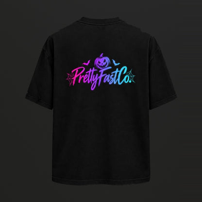 Pretty Fast Co Halloween Limited Edition Tee With Multicoloured Logo