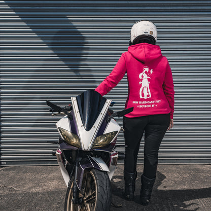 PrettyFastCo How Hard Can It Be Hoodie In Pink