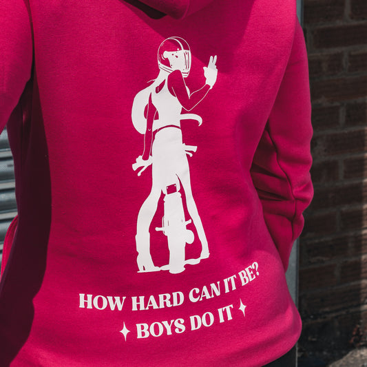 PrettyFastCo How Hard Can It Be Hoodie In Pink